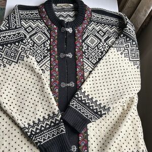 Devold Nordic Trdition unisex Cardigan wool sweater XL made in Norway 🇳🇴